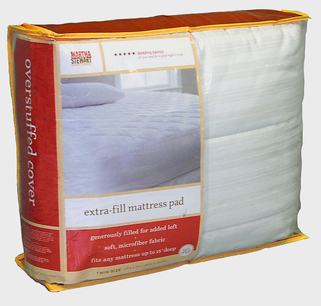 Frosted Printed Gusset Mattress Pad Vinyl Throw Bag