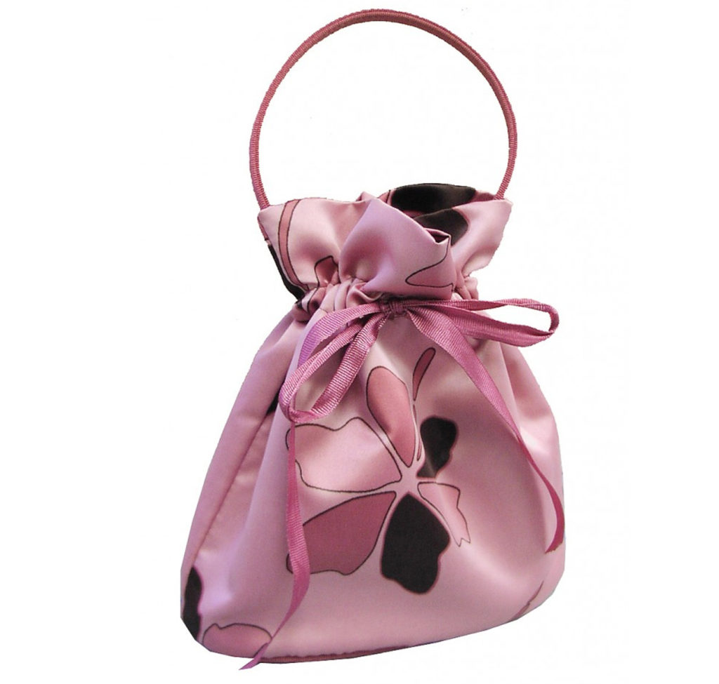 Printed Satin Drawstring Cosmetic Vinyl Bags