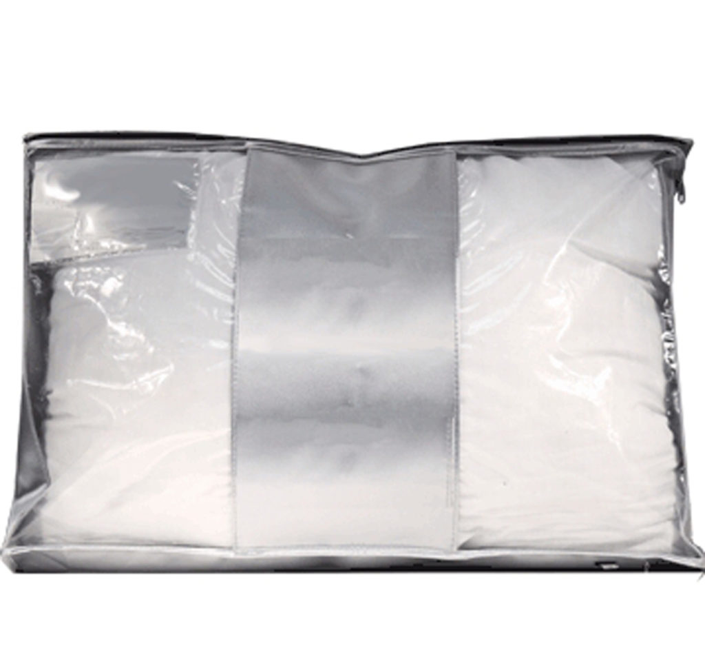 Satin & PVC Vinyl Zippered Comforter Bag